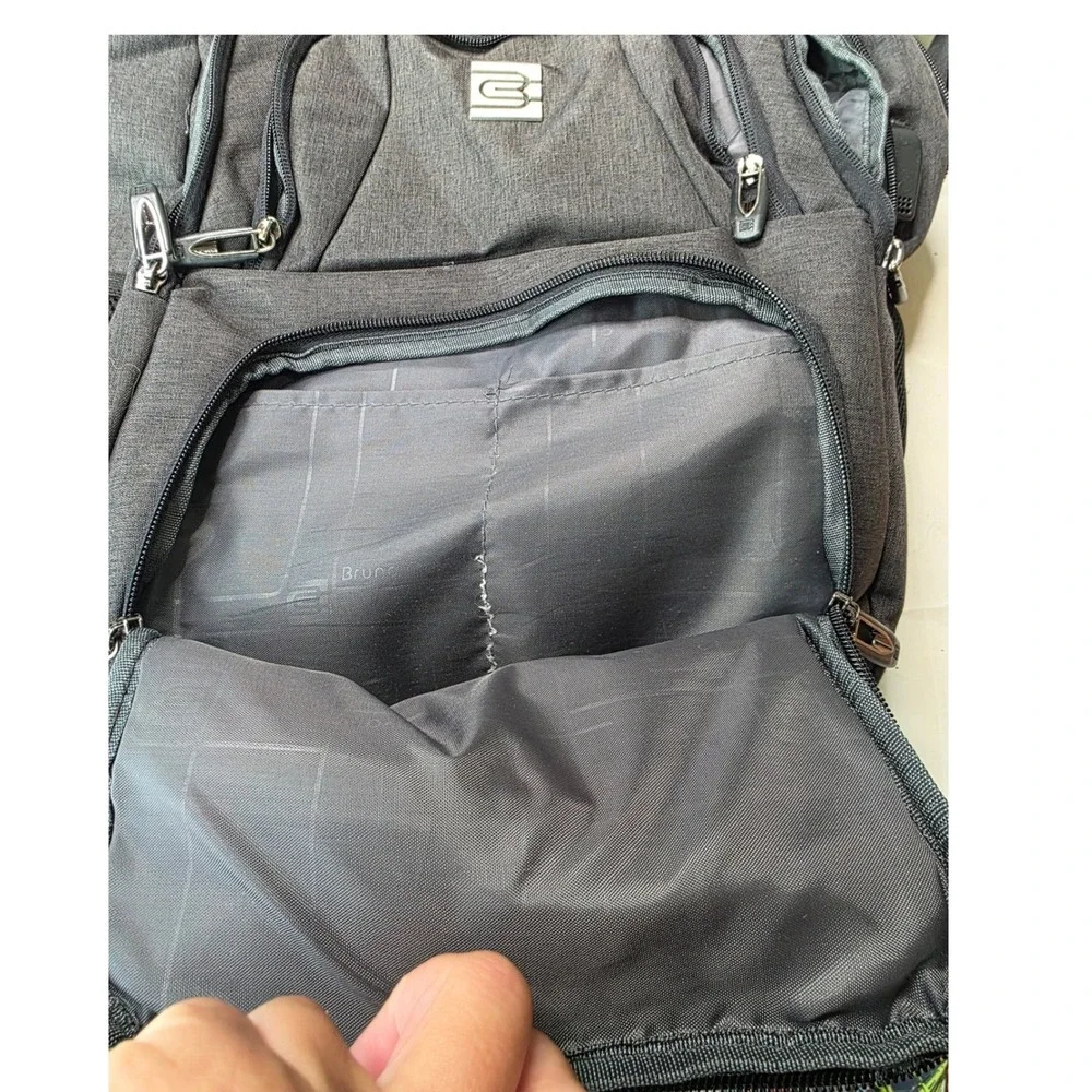 Bruno Cavalli Laptop Backpack‎ Gray Heather USB Charging Port Travel Work Bag P4